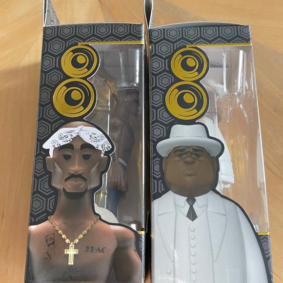 NIB Tupac Shakur & Notorious B. Set of Gold Funko Pop Series 1 - Picture 2 of 9